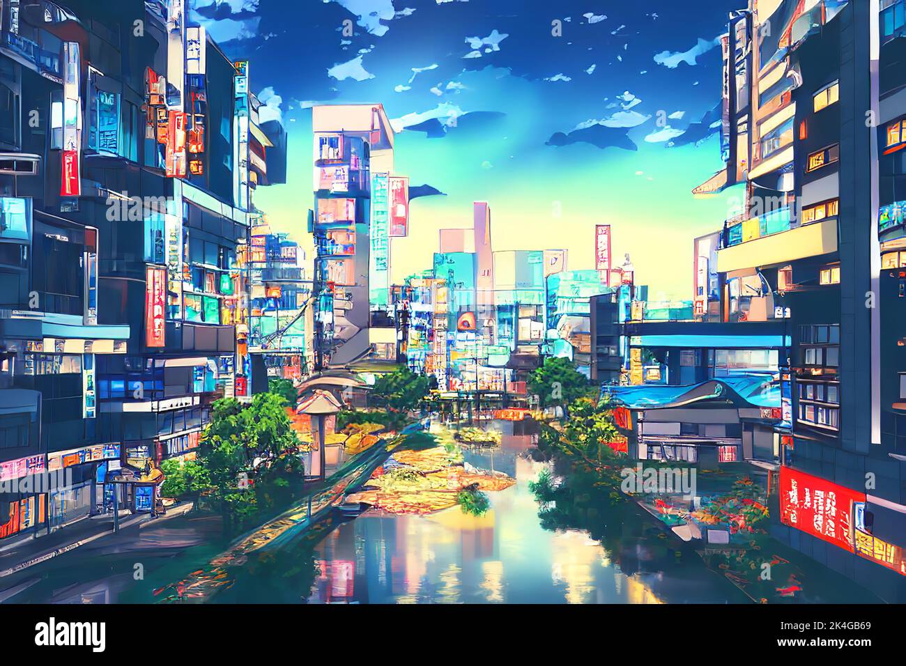 anime style concept art of magical tokyo city thick  Stable Diffusion   OpenArt