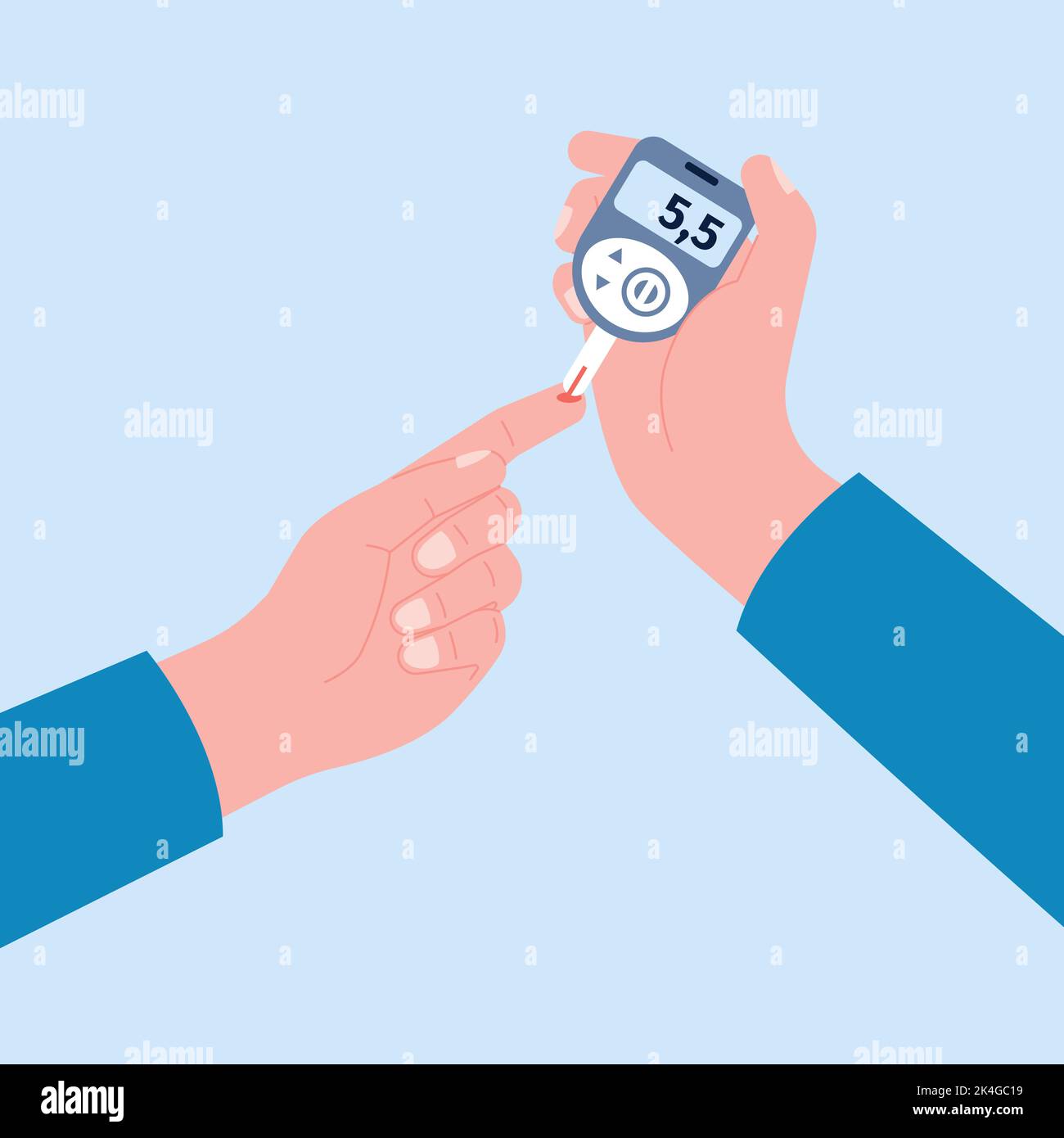 Glucose blood test doing hands with Check sugar on diabetes
