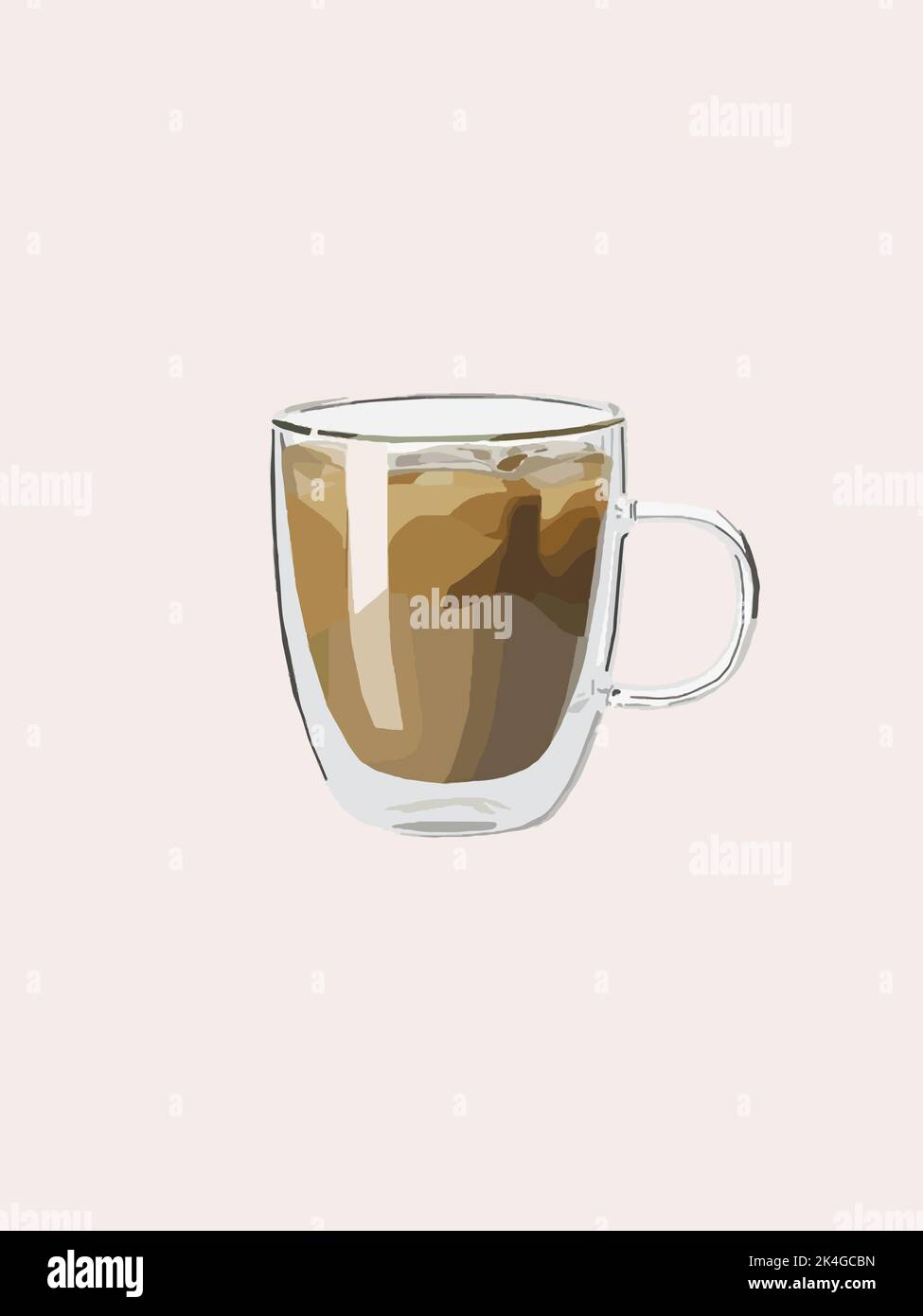A mug with cold coffee. Vector illustration Stock Vector