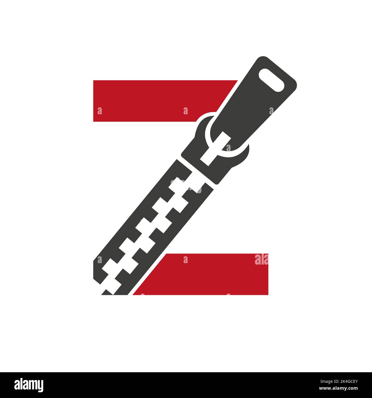 Initial Letter Z Zipper Logo For Fashion Cloth, Embroidery and Textile