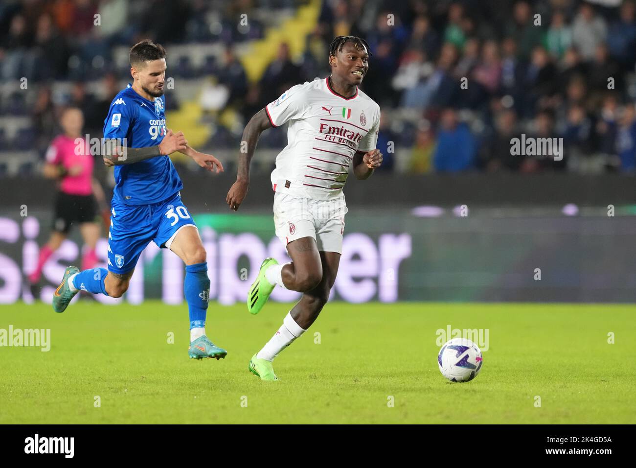 Empoli, Italy. 01st Oct, 2022. Rafael Leao of AC Milan in action during the Serie A 2022/2023 football match between Empoli and AC Milan at Castellani stadium in Empoli (Italy), October 1st, 2022. Photo Paolo Nucci/Insidefoto Credit: Insidefoto di andrea staccioli/Alamy Live News Stock Photo