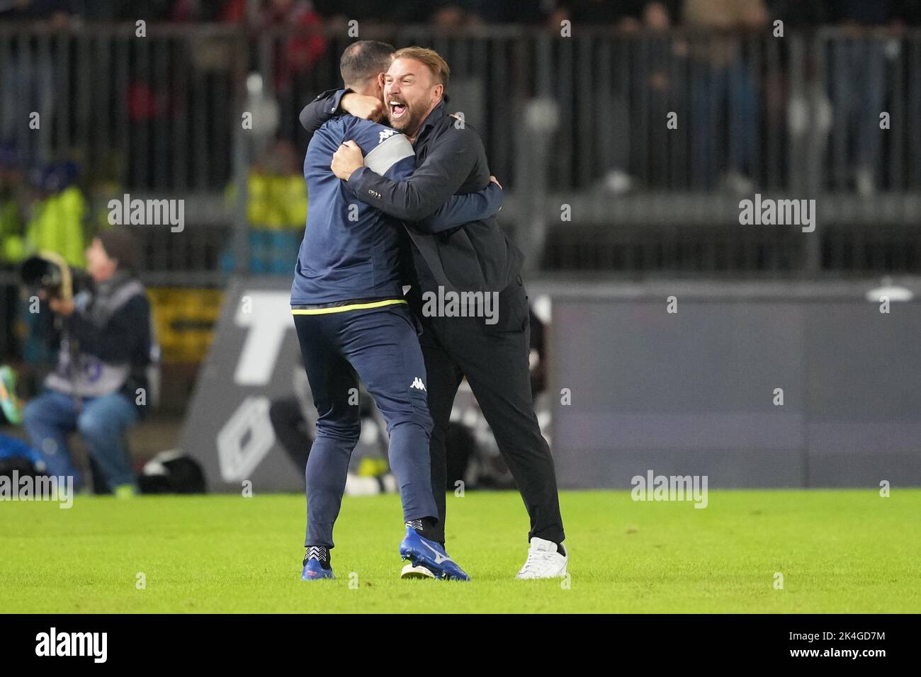 Empoli, Italy. 01st Oct, 2022. Paolo Zanetti head coach of Empoli FC celebrates after Nedim Bajrami (not pictured) scored the goal of 1-1 during the Serie A 2022/2023 football match between Empoli and AC Milan at Castellani stadium in Empoli (Italy), October 1st, 2022. Photo Paolo Nucci/Insidefoto Credit: Insidefoto di andrea staccioli/Alamy Live News Stock Photo