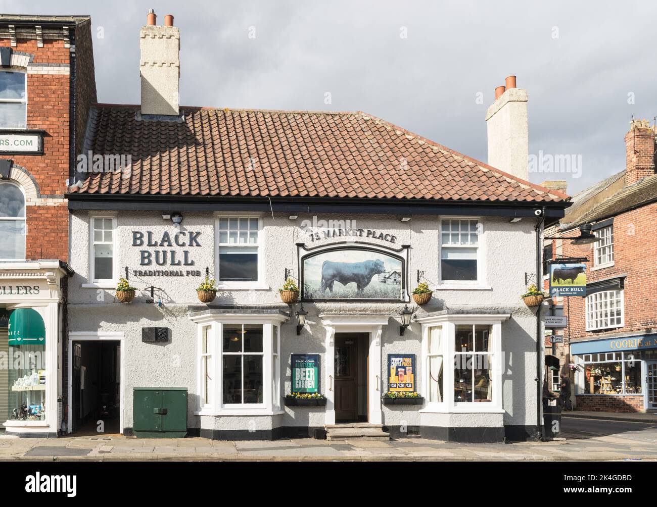 The listed Black Bull pub in Thirsk, North Yorkshire, England, UK Stock Photo