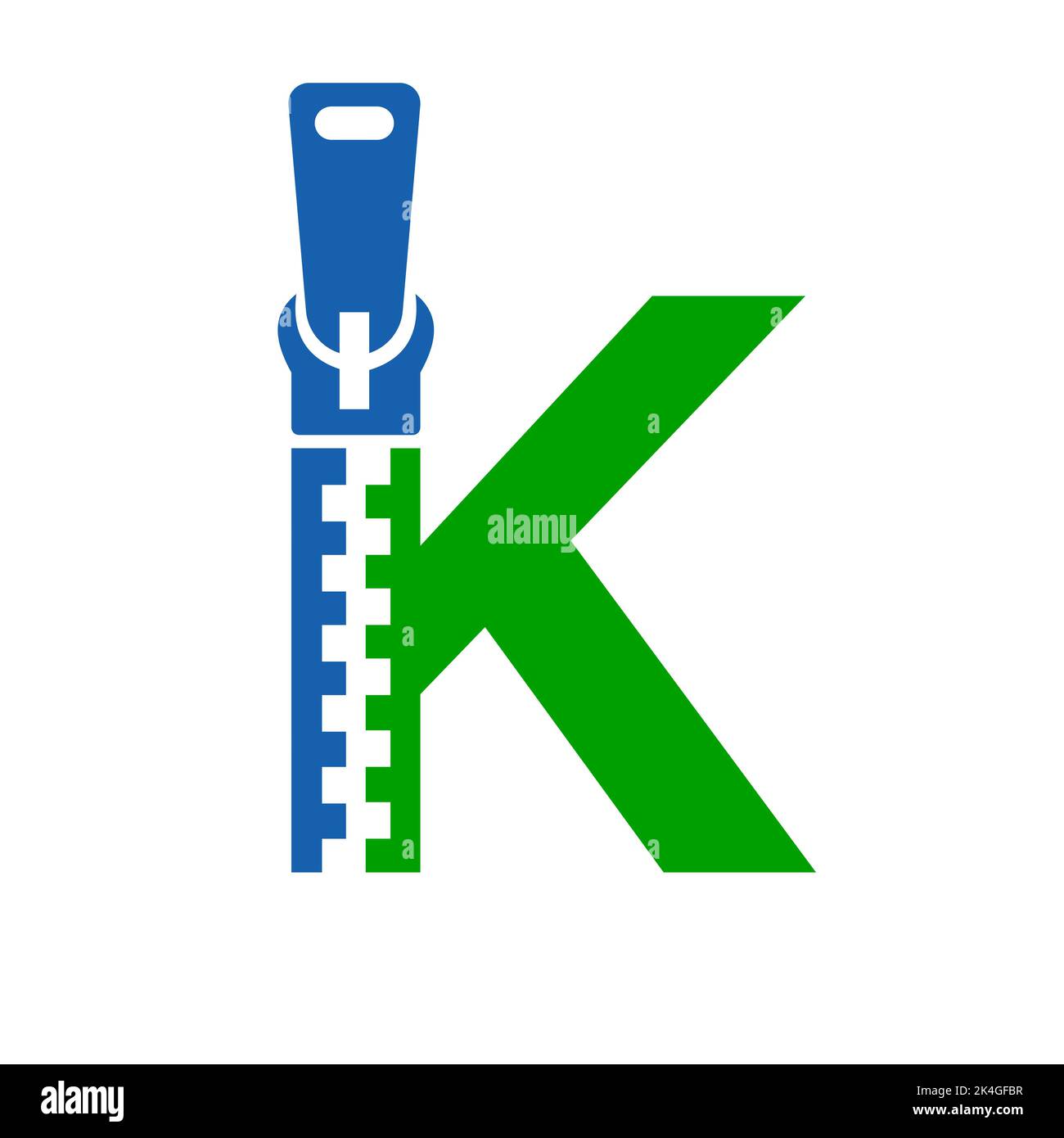 Initial Letter K Zipper Logo For Fashion Cloth, Embroidery and Textile ...