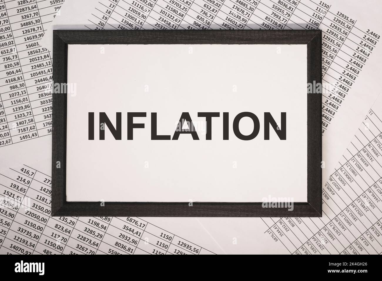Inflation word, price growth concept. High quality photo Stock Photo