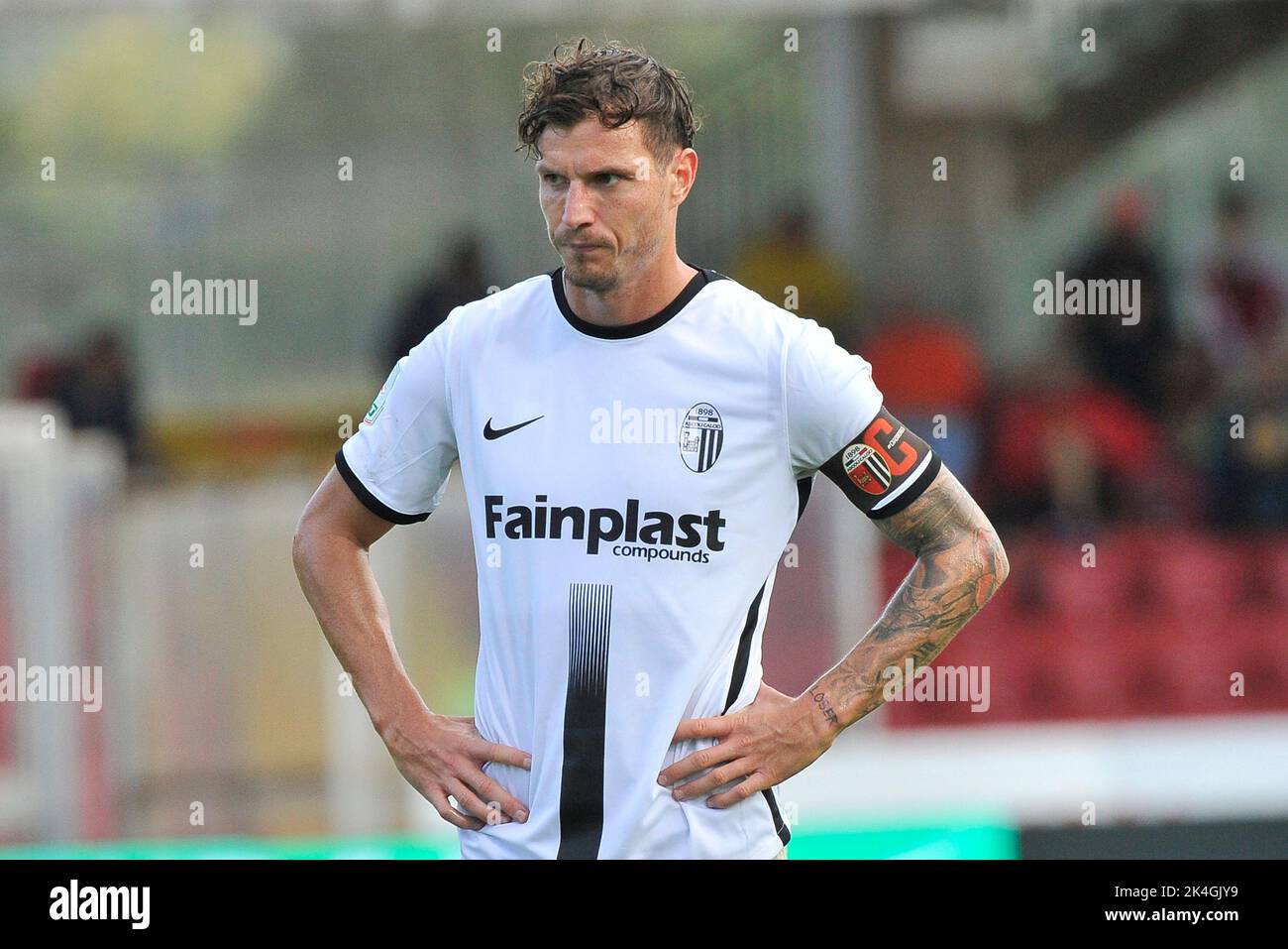 Benevento, Italy. 02nd Oct, 2022. Marcel Büchel player of Ascoli, during the match of the Italian SerieB league between Benevento vs Ascoli final result, Benevento 1, Ascoli 1, match played at the Ciro Vigorito stadium. Credit: Vincenzo Izzo/Alamy Live News Stock Photo