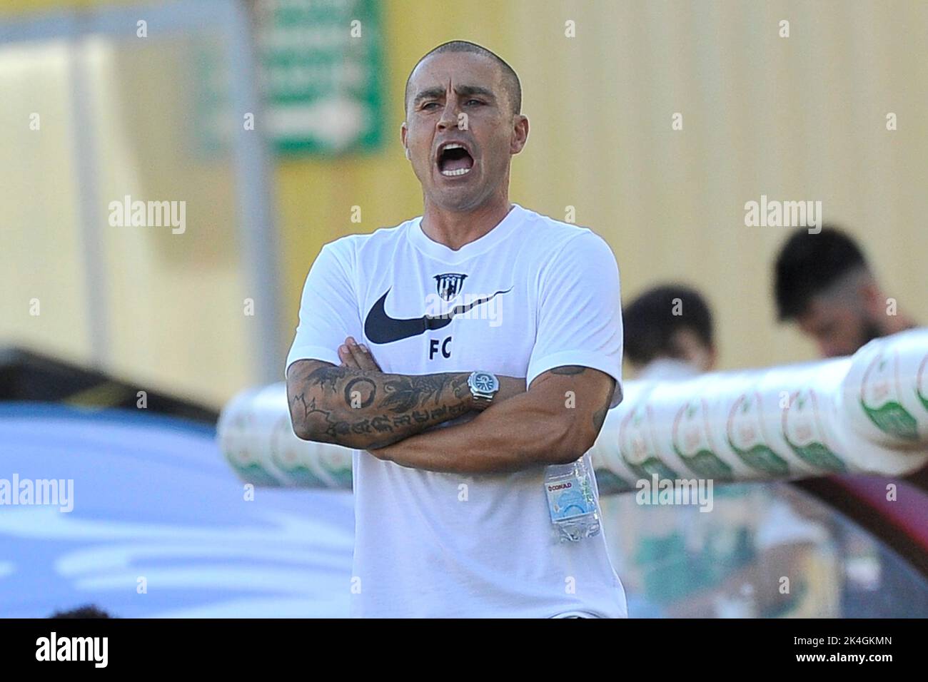 Napoli, Italy. 02nd Oct, 2022. Fabio Cannavaro coach of Benevento, during the match of the Italian SerieB league between Benevento vs Ascoli final result, Benevento 1, Ascoli 1, match played at the Ciro Vigorito stadium. Napoli, Italy, 02 Oct, 2022. (photo by Vincenzo Izzo/Sipa USA) Credit: Sipa USA/Alamy Live News Stock Photo