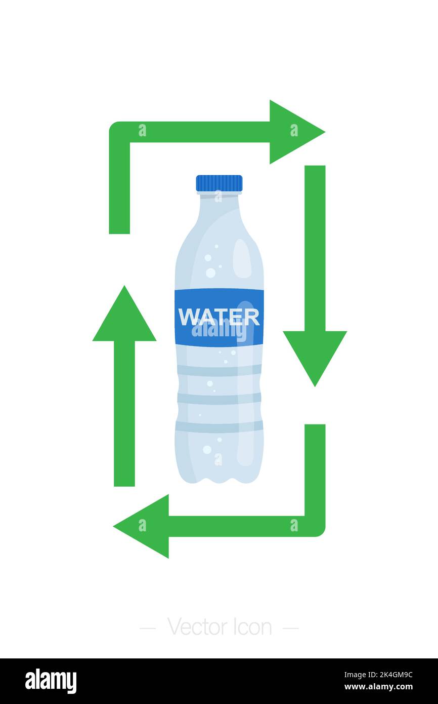 Recycled pet bottle. Reusable ecological conservation concept. Isolated