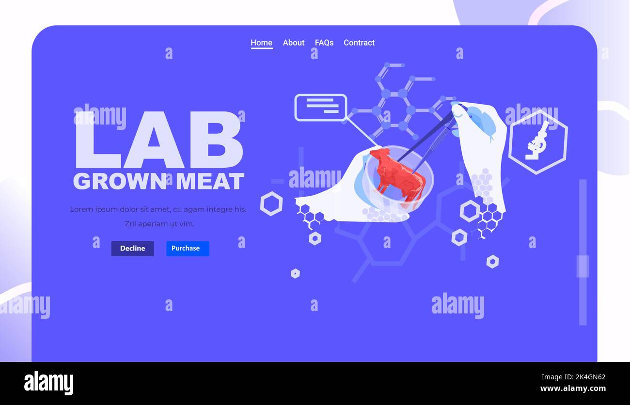 scientist hand analyzing dna of cultured meat made from animal cells