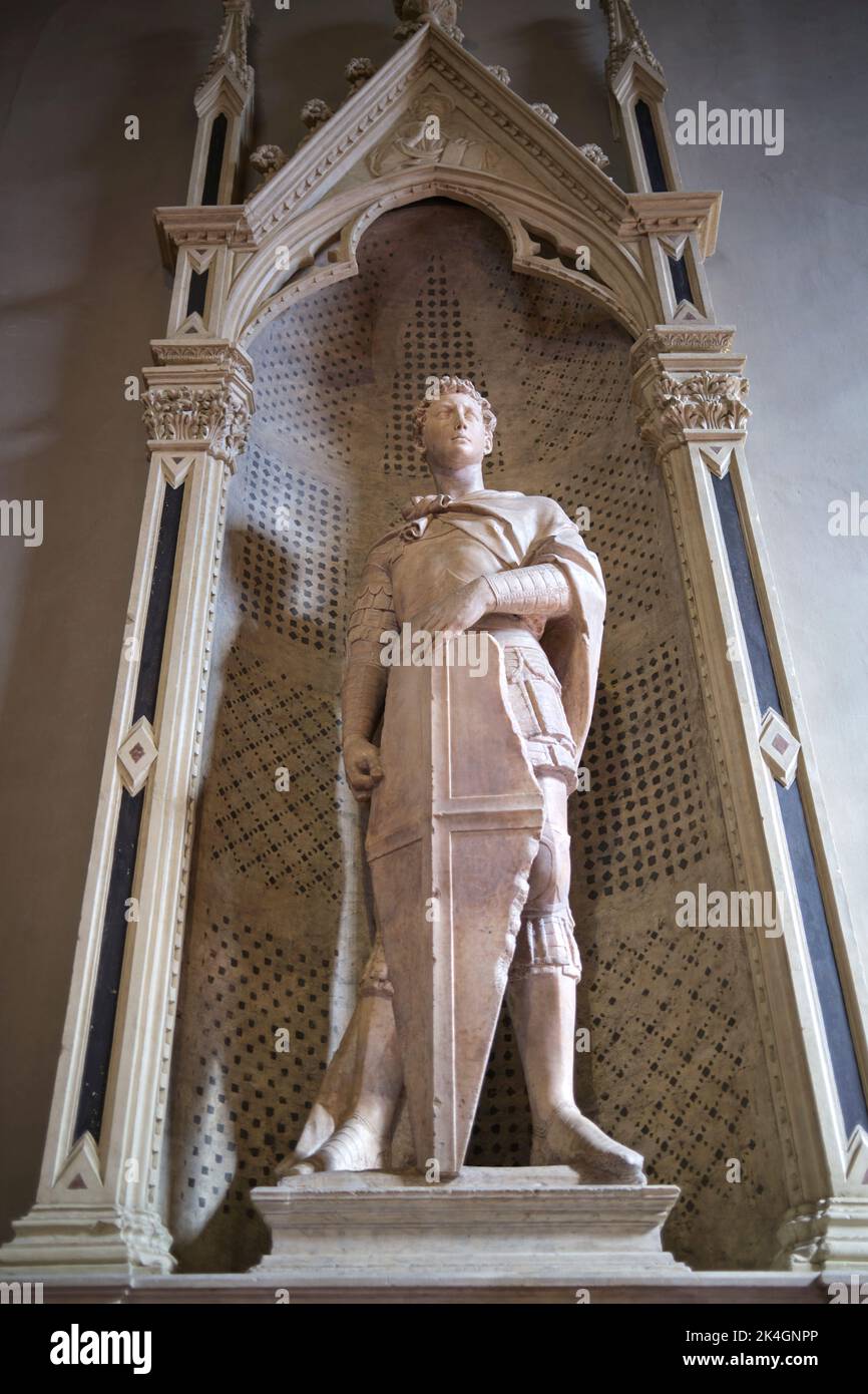 St George by Donatello in the Bargello Museum Florence Italy Stock Photo