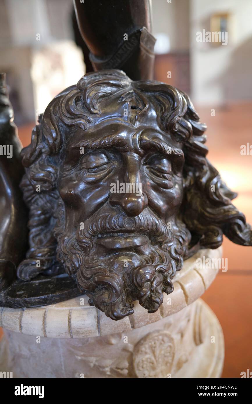 Head of Goliath on Verocchios David in the Bargello Museum Florence Italy Stock Photo