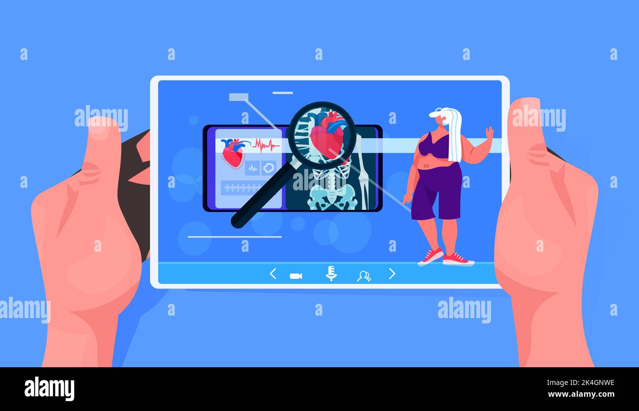 doctor hands examining female patient heart Xray health care medical
