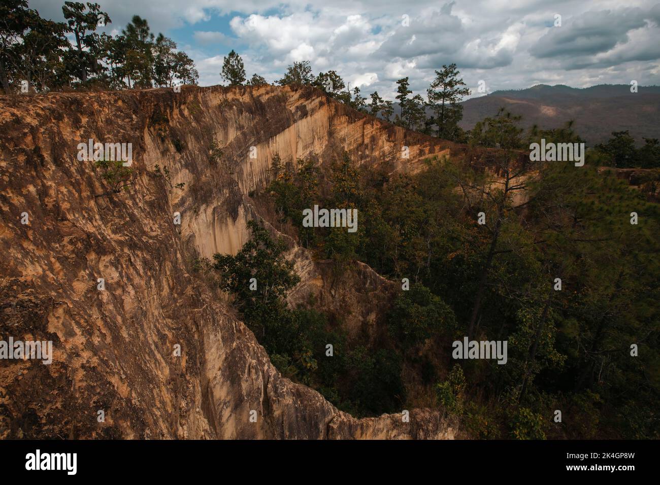 View of a canyon and mountain landscape in northern Thailand. Stock Photo