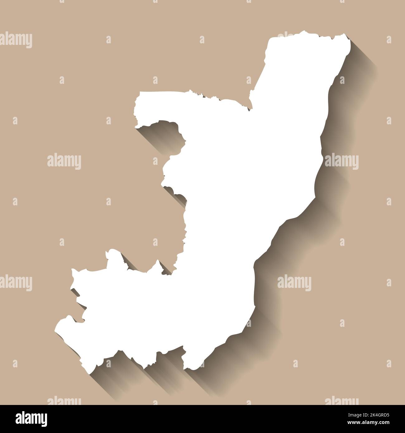 Republic of the Congo vector country map silhouette Stock Vector Image ...