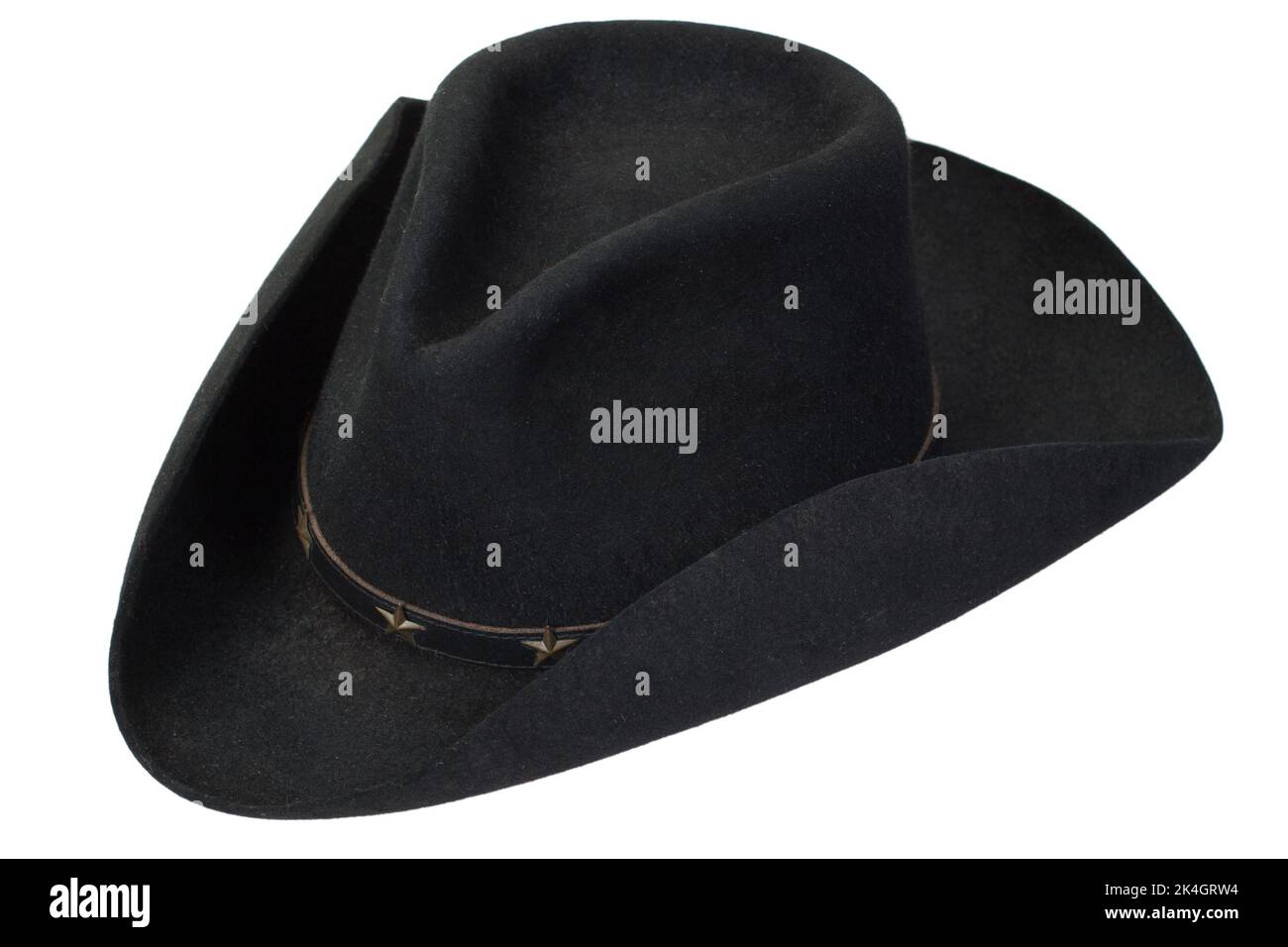 black cowboy hat isolated on white Stock Photo - Alamy