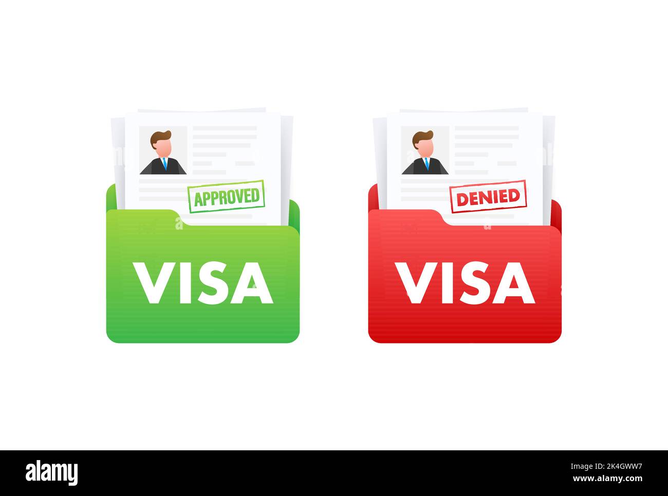 Visa application. Travel approval. Immigration visa. Vector stock illustration Stock Vector