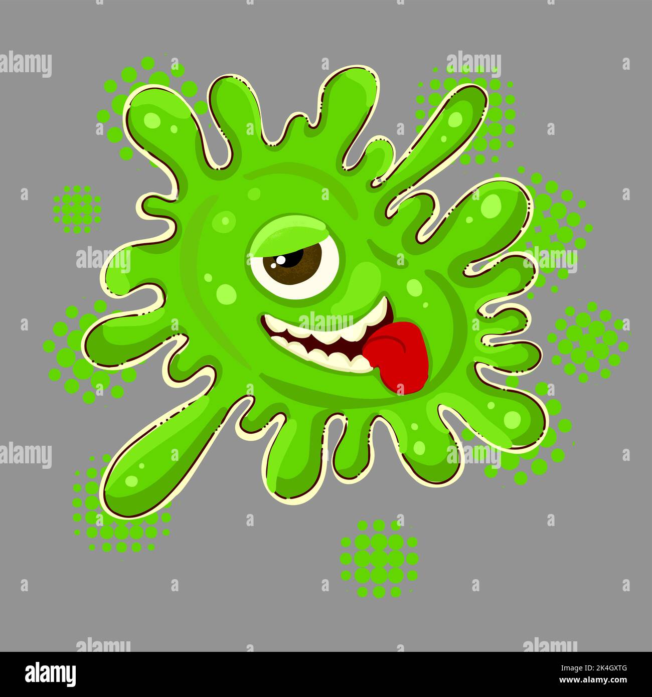 Green blot monster. Vector illustration Stock Vector