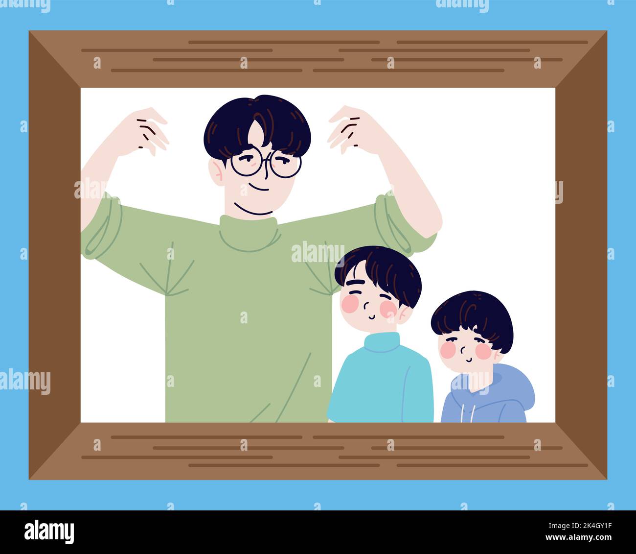happy family korean Stock Vector Image & Art - Alamy