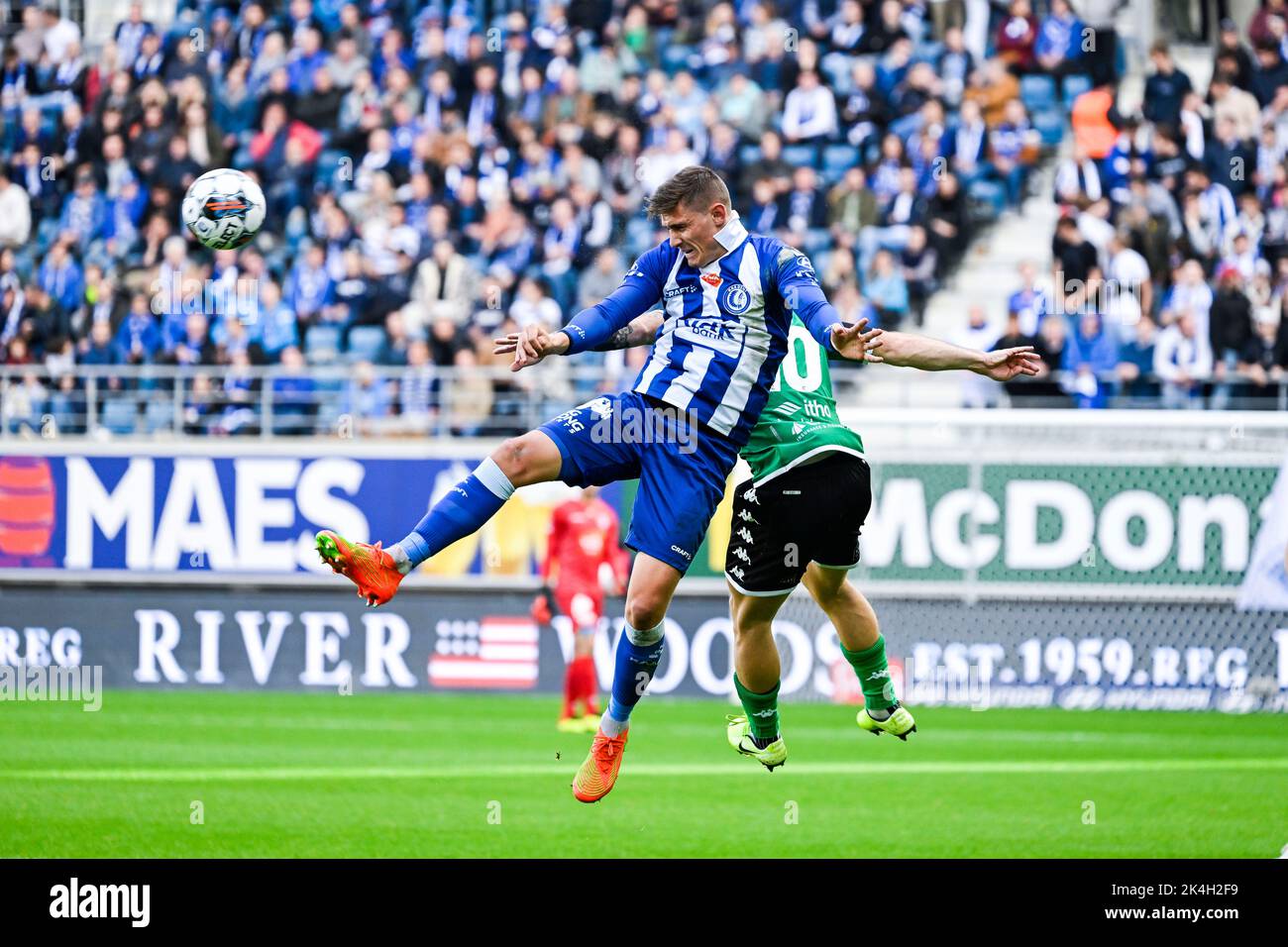 Gent's Alessio Castro-Montes pictured in action during a soccer match between KAA Gent and Cercle Brugge, Sunday 02 October 2022 in Gent, on day 10 of the 2022-2023 'Jupiler Pro League' first division of the Belgian championship. BELGA PHOTO TOM GOYVAERTS Stock Photo