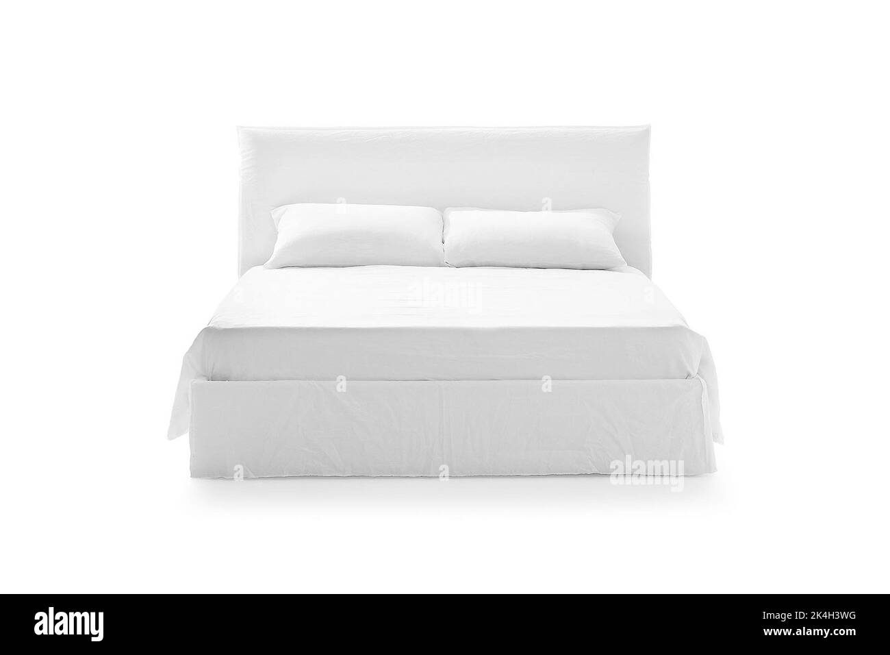 Classic luxury white bed isolated on white Stock Photo Alamy
