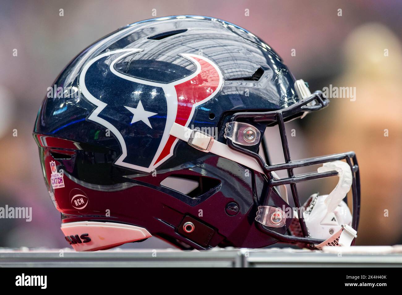 Houston, TX, USA. 2nd Oct, 2022. A Los Angeles Chargers helmet sits on the  sideline during the 1st quarter of an NFL football game between the Los  Angeles Chargers and the Houston