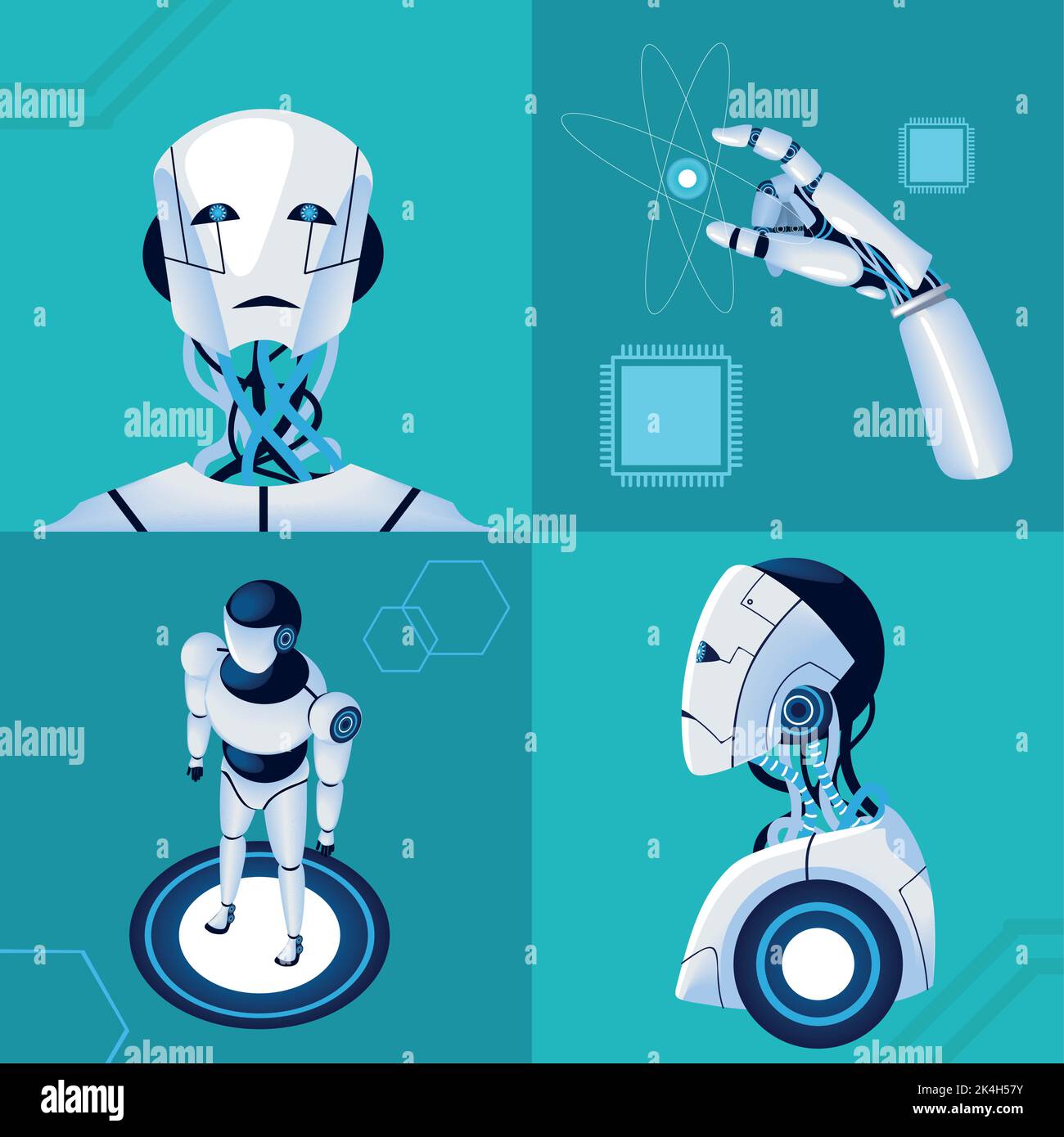 set of artificial intelligence robot Stock Vector Image & Art - Alamy