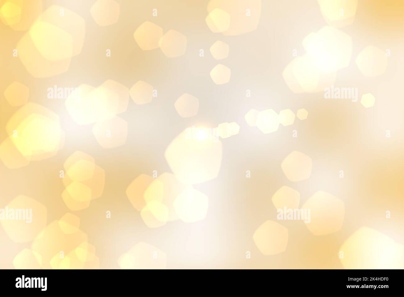 Abstract illustration of bokeh spots of light against yellow background ...