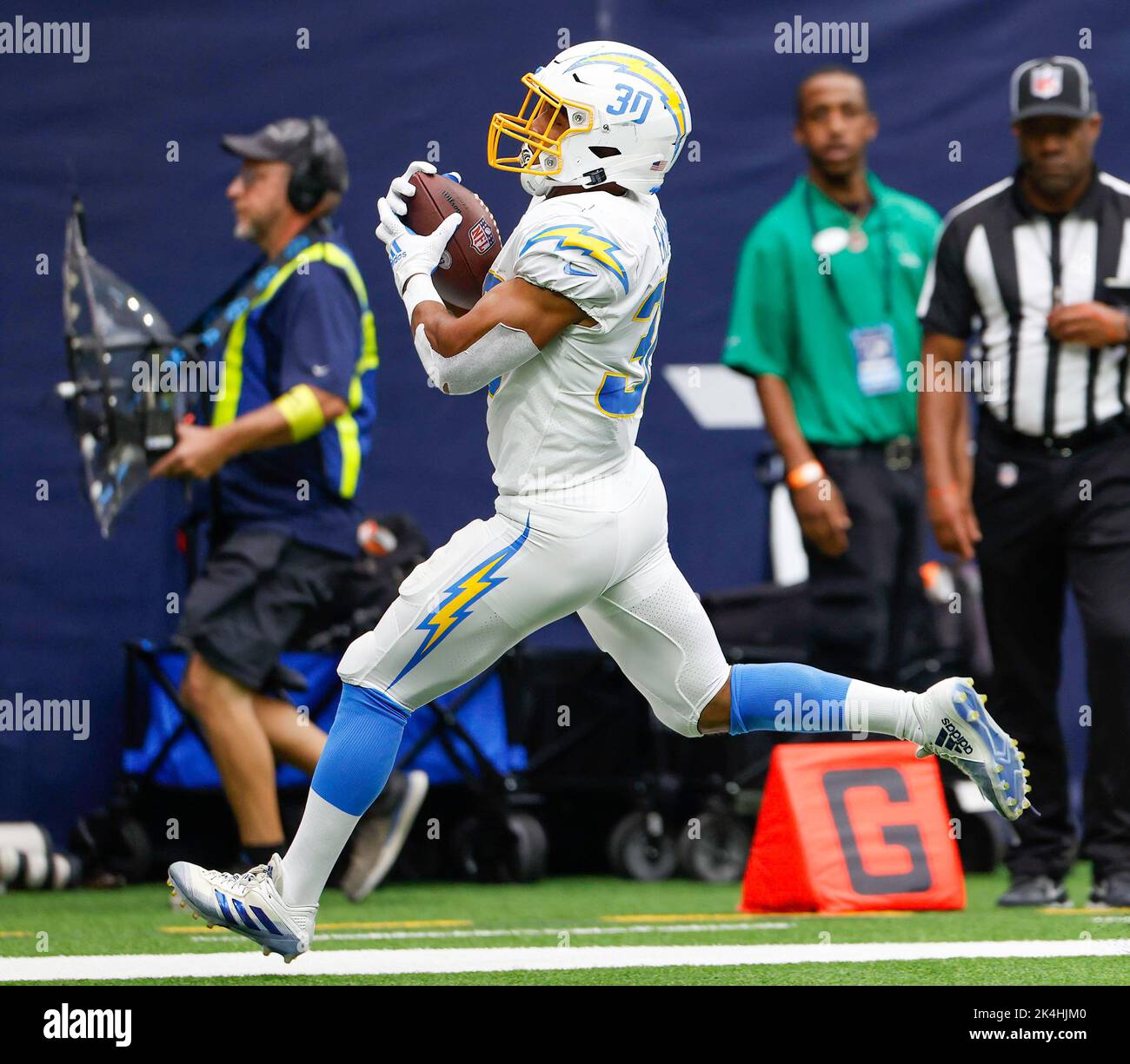 Houston, USA. October 2, 2022 Chargers running back Austin Ekeler (30