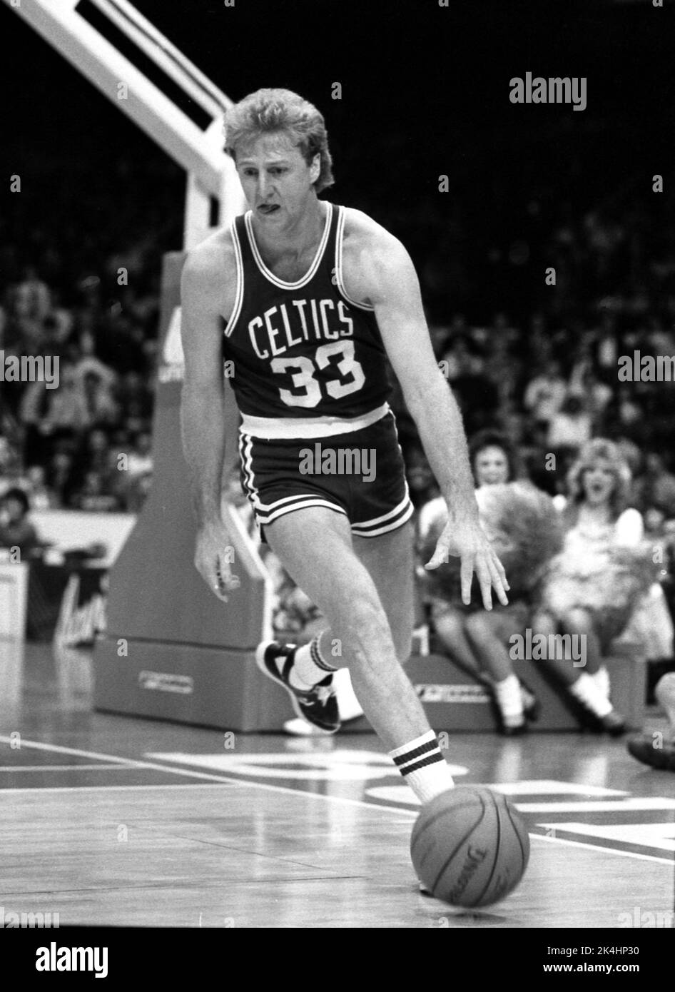 Boston Celtics forward Larry Bird is shown during a game in Chicago in