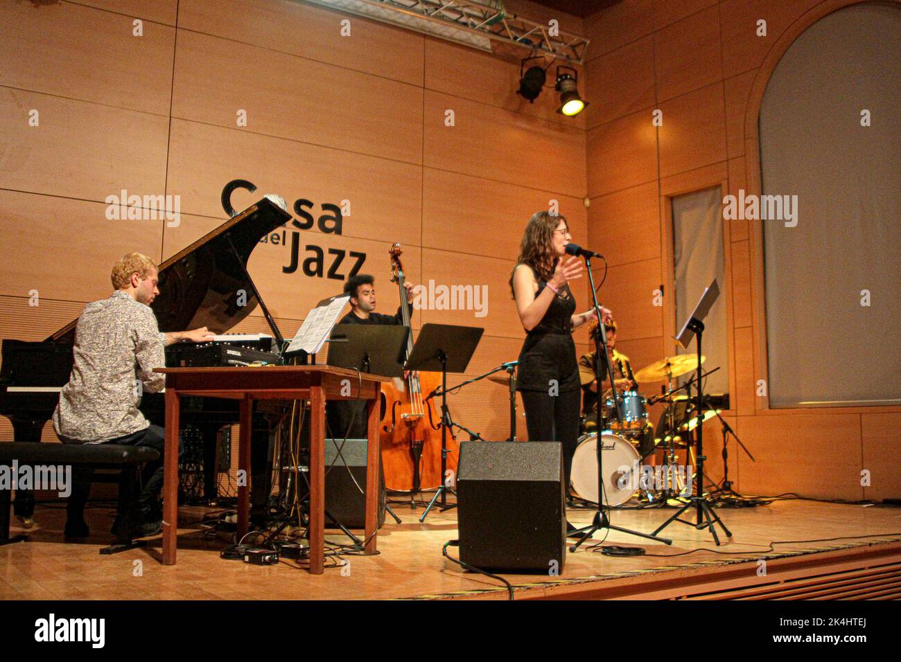 October 2, 2022, Roma, Lazio, Italy: Camilla Battaglia jazz voice and composer, daughter of art (Tiziana Ghiglioni and Stefano Battaglia, prominent international names in improvised music), arrives at the Casa del Jazz in Rome, to record her next CD which will be released in a couple of months. Line-up: Camilla Battaglia - vocals, live electronics and composition, Julius Windisch - piano, Nick Dunston - double bass, Lukas Akintaya - drums. (Credit Image: © Daniela Franceschelli/Pacific Press via ZUMA Press Wire) Stock Photo