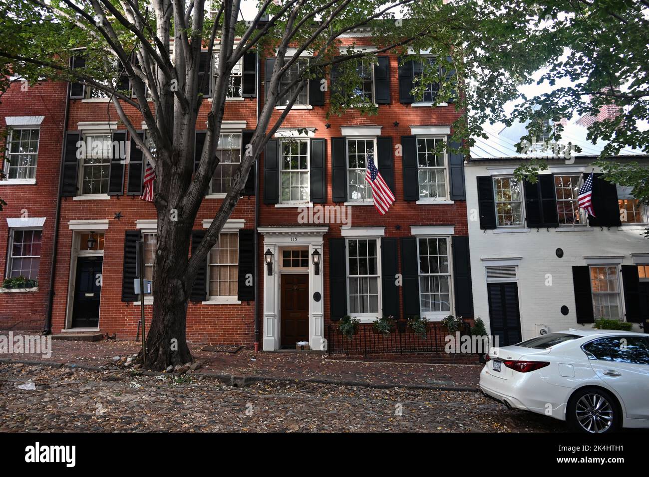 Residential buildings on the historic Captains Row in the Old Town