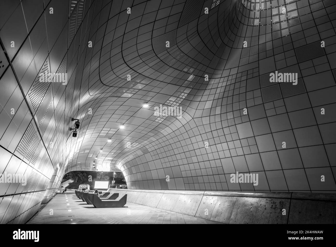 Dongdaemun Design Plaza landmark in Seoul, South Korea, futuristic architecture designed by Zaha Hadid on 30 September 2022 Stock Photo