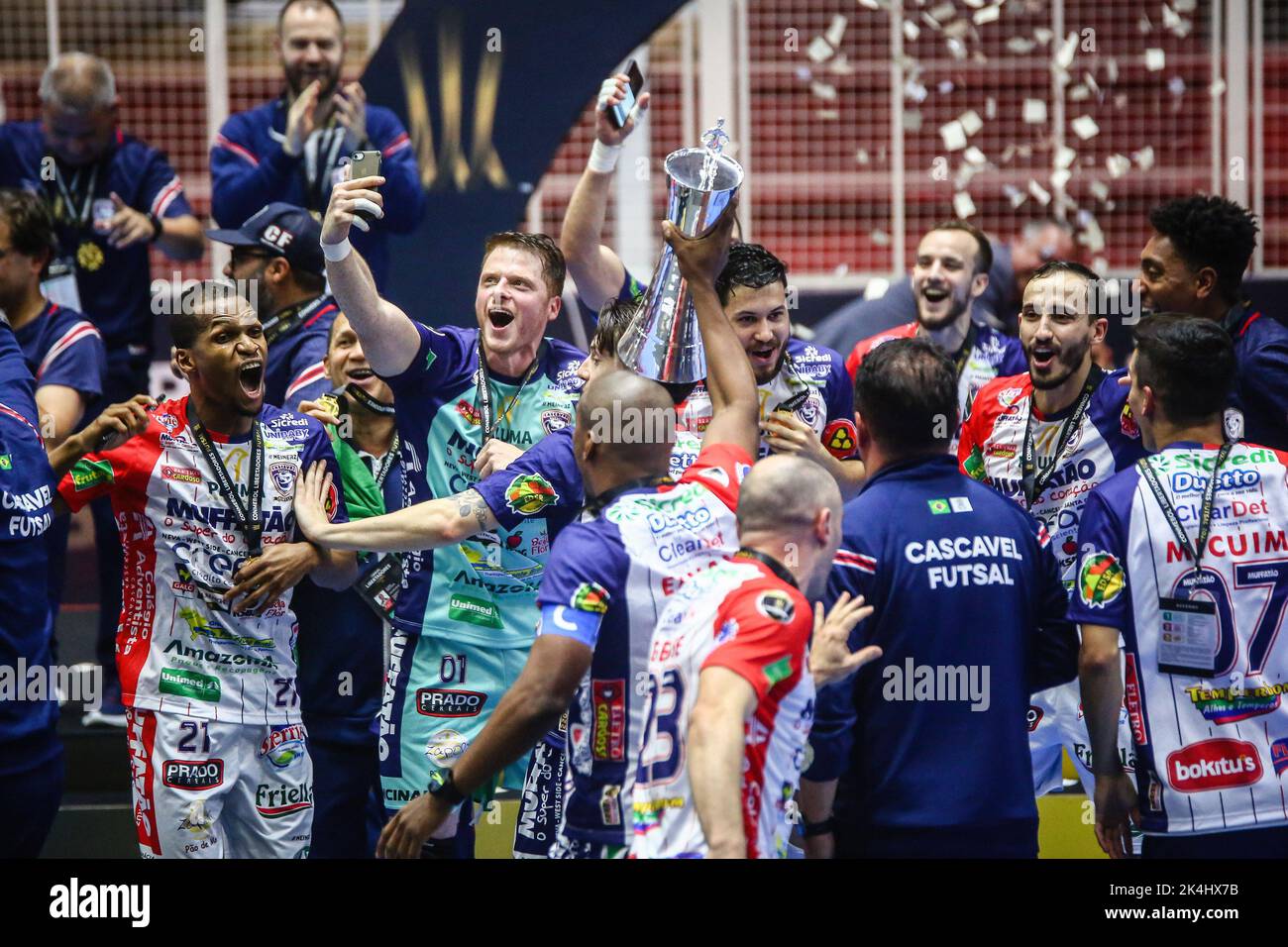 Cascavel (BRA) team, Gold Medalists celebrate the championship during ...