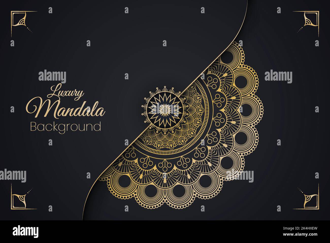 Luxury floral and ornamental mandala background with golden color for