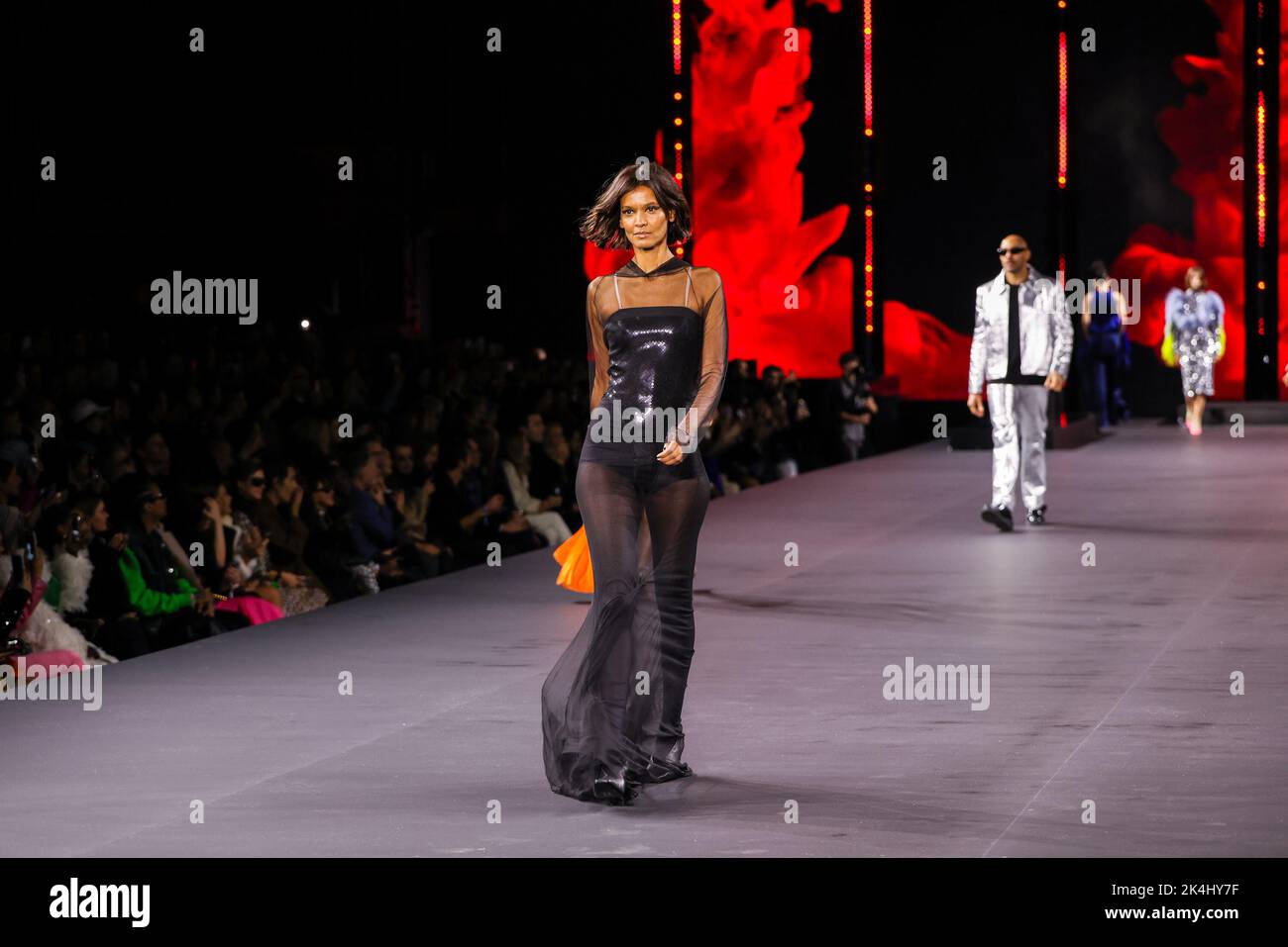 Paris, France. 02nd Oct, 2022. Liya Kebede walks the runway of the Le  Défilé L'Oréal during Paris Fashion Week Ready to Wear Spring/Summer 2023  on October 03, 2022 in Paris, France. (Photo