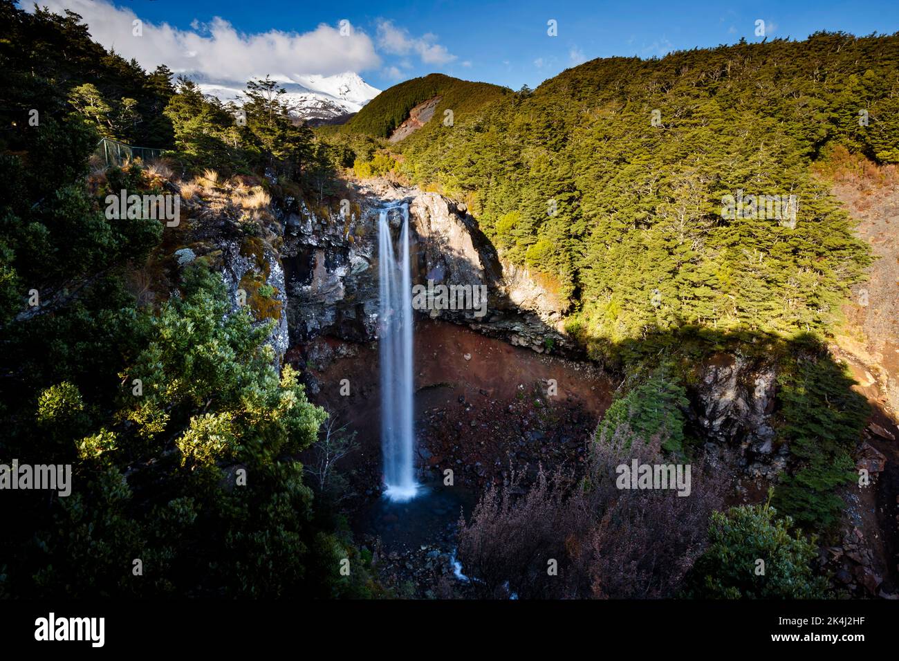 Mangawhero Falls in Tongariro National Park, Ruapehu, New Zealand Stock Photo