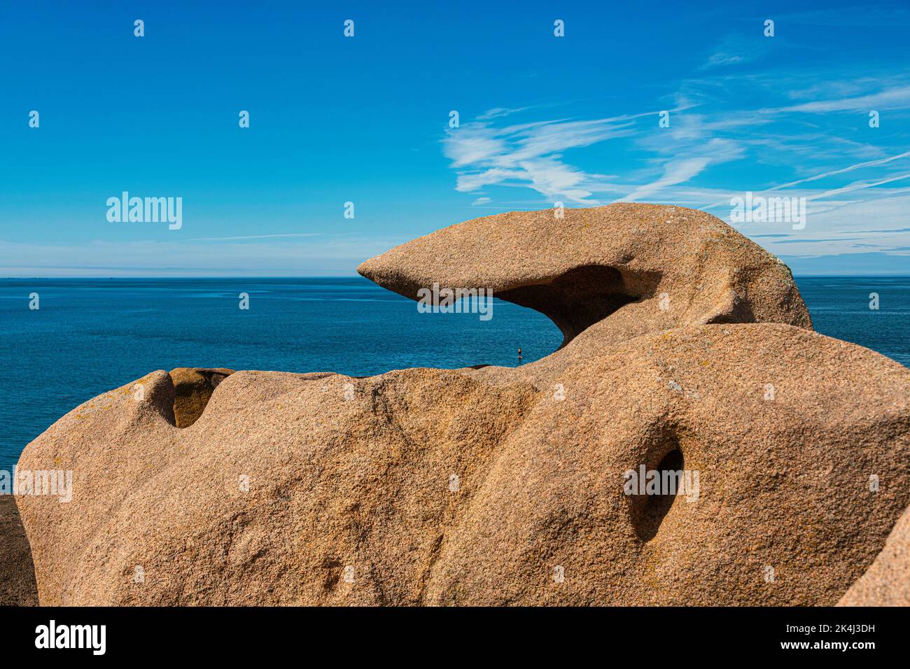 Famous granite rocks at the cote de granite rose in Tregastel in Brittany, France Stock Photo
