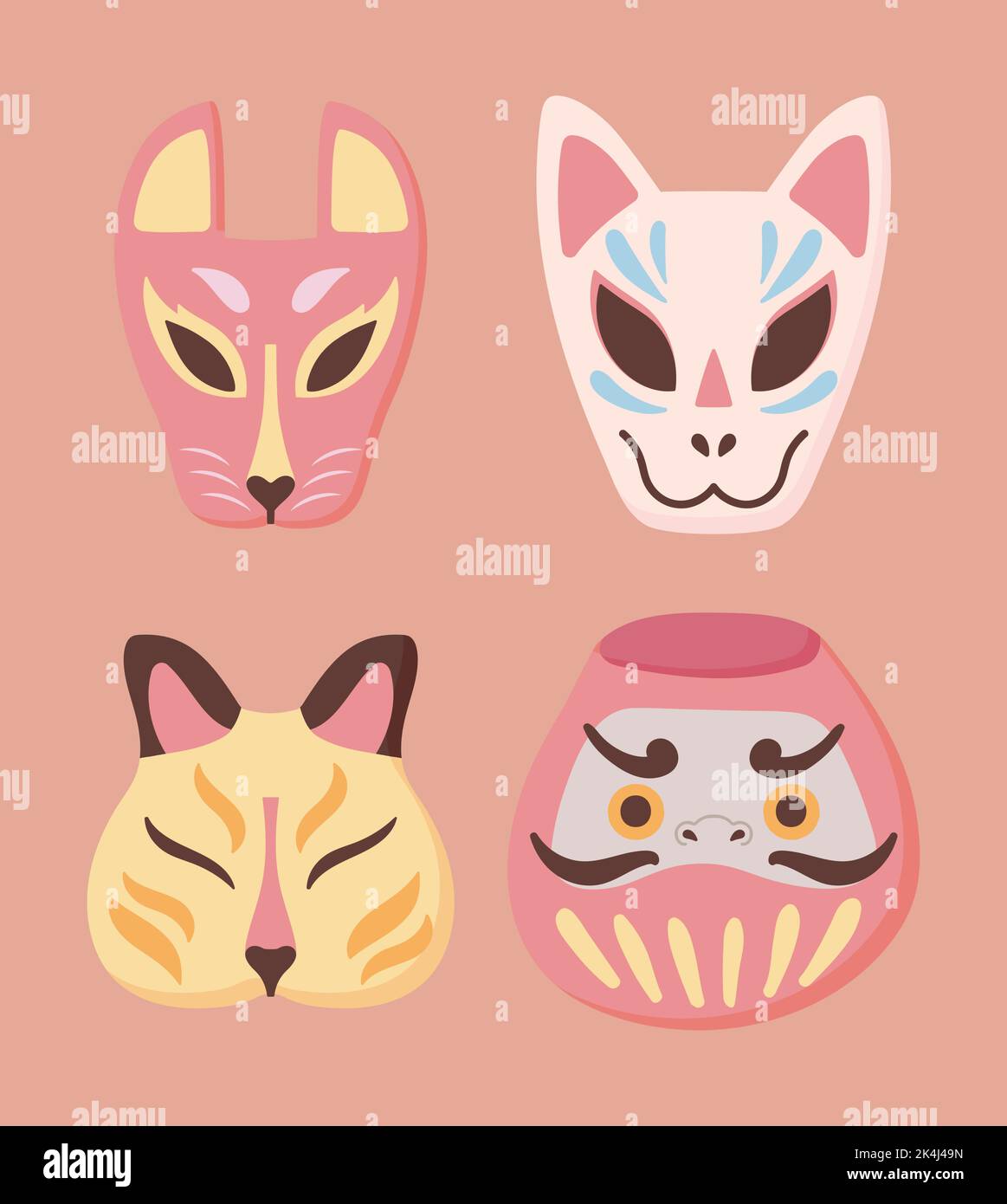 Japanese Culture Masks Stock Vector Image & Art - Alamy