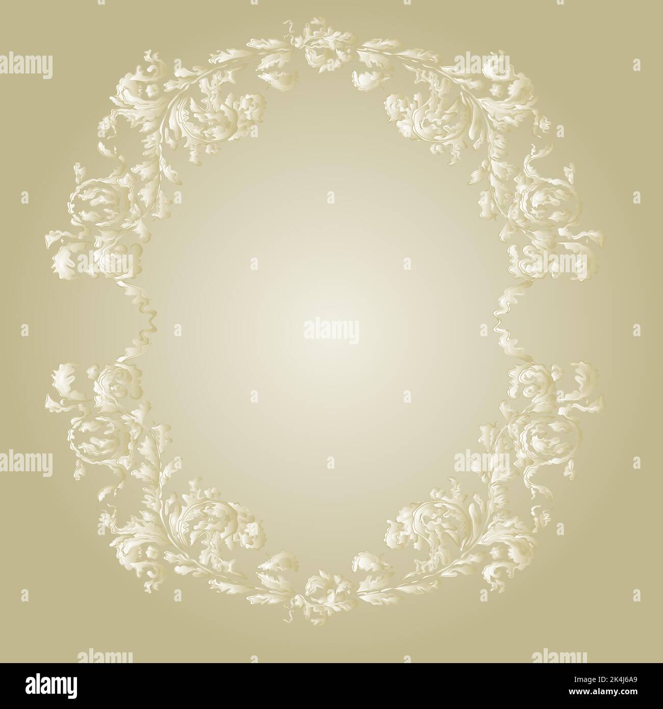 Decorative round frame ornamental floral vintage vector Stock Vector