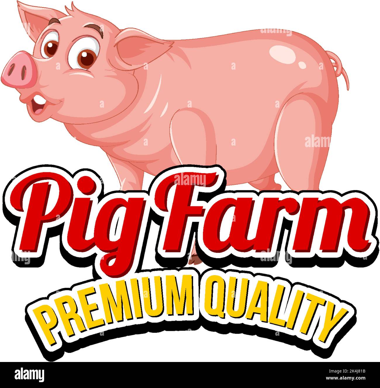 Pig cartoon character logo for pork products illustration Stock Vector ...