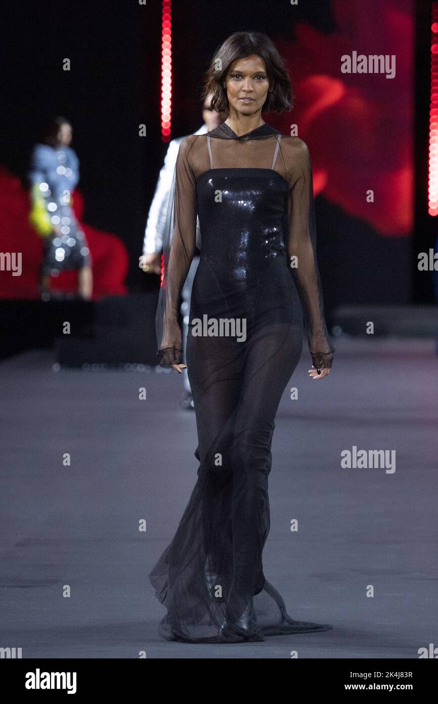 Liya Kebede walks the runway during the L'Oreal Womenswear Spring