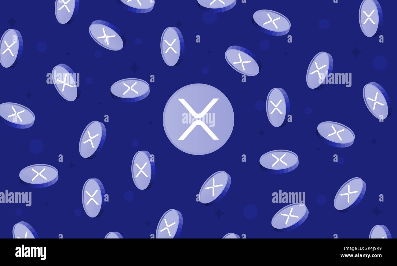 XRP cryptocurrency background. Virtual cryptocurrency concept Stock Vector