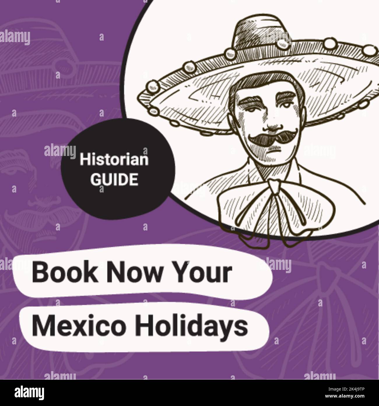 Book now your Mexico holidays, historian guide Stock Vector Image & Art