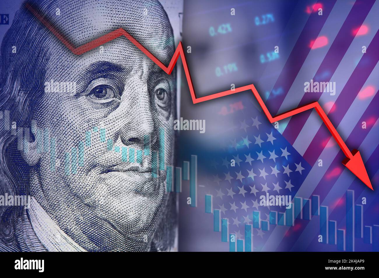 American stock market falling concept Stock Photo Alamy