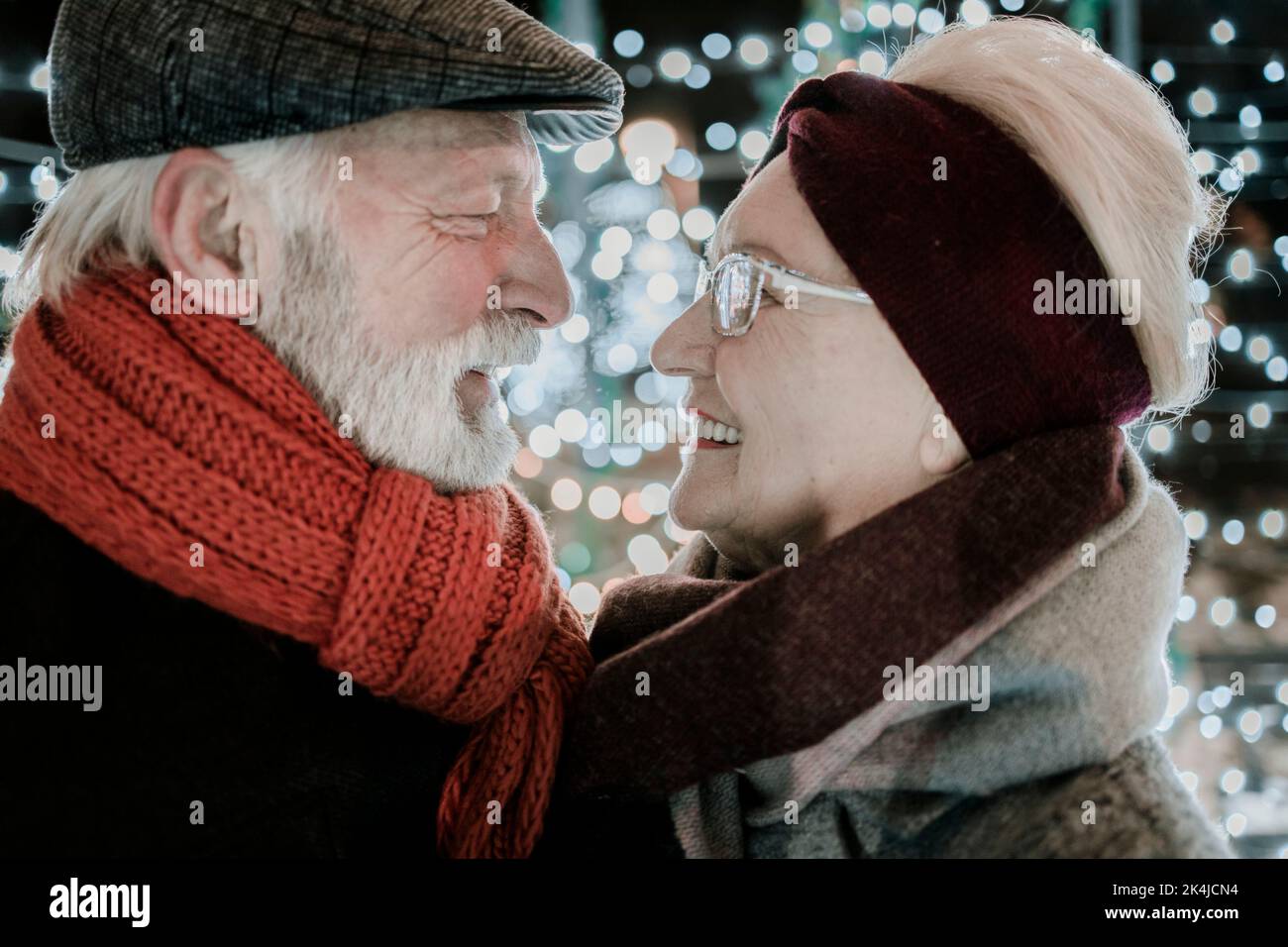 Elderly couple looking each other Stock Photo - Alamy