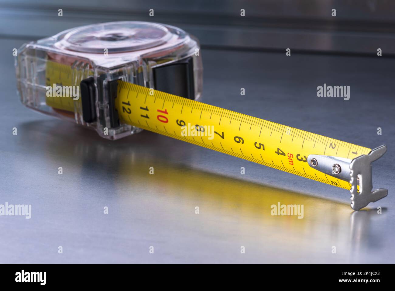 Set Of Yellow Selfretracting Metal Tape Measure For Kids Drawing