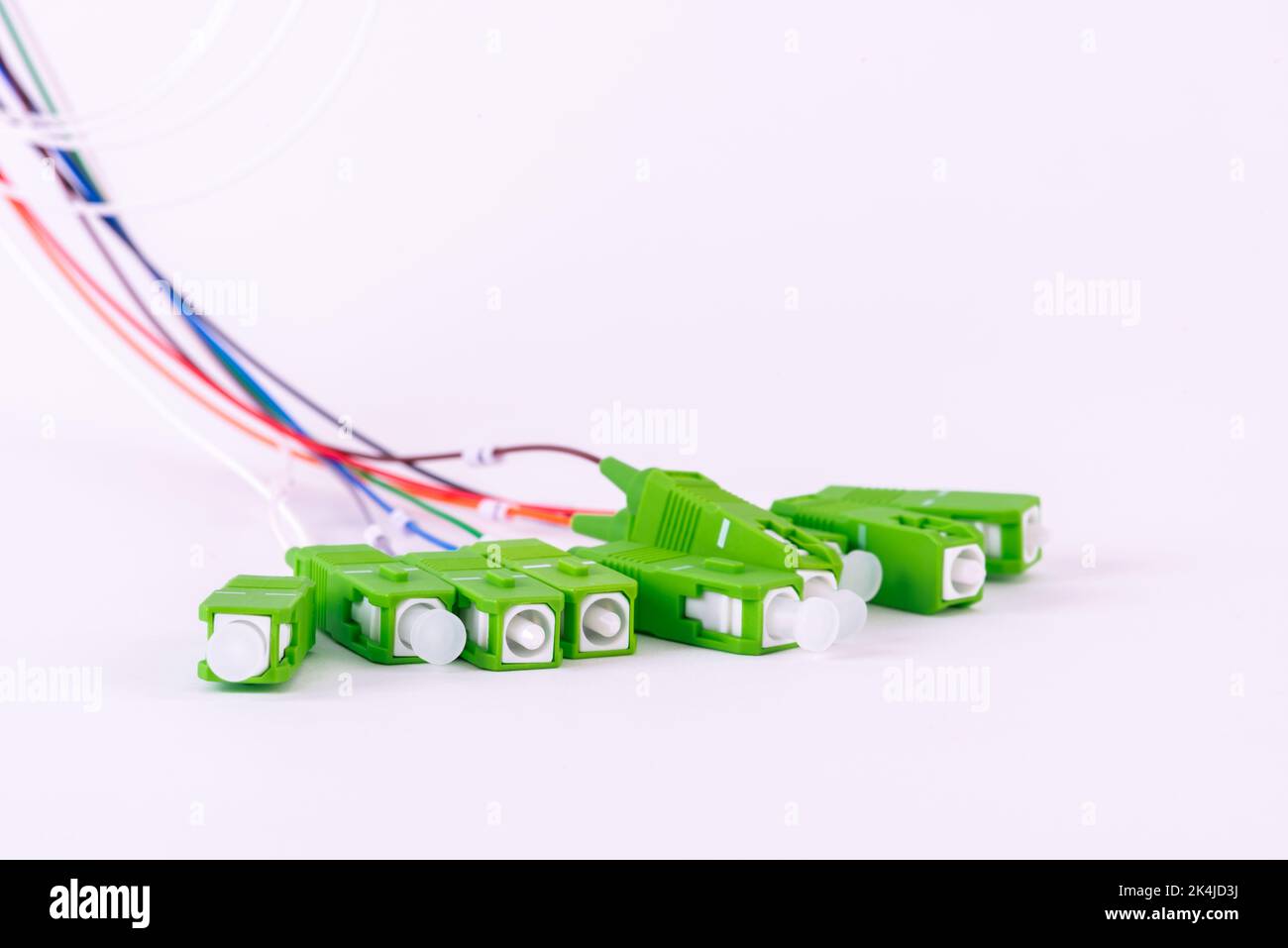 Fiber optic single mode patch cord with connectors sc Stock Photo