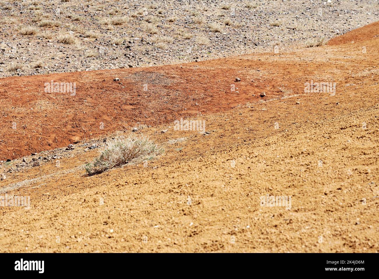 Orange and brown dry grounds and mountains. Abstract nature backgrounds Stock Photo