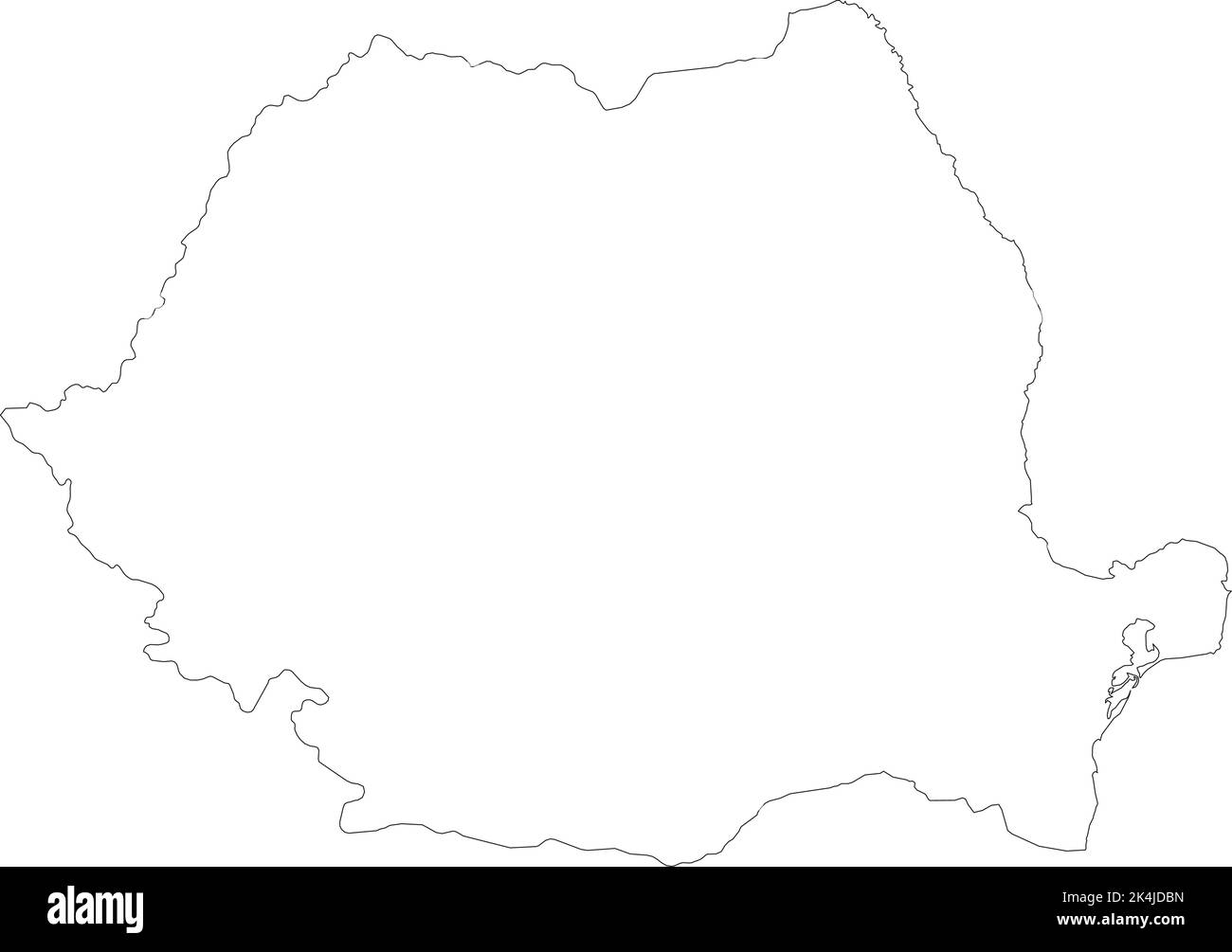 Vector Map of Romania with Contour Stock Vector