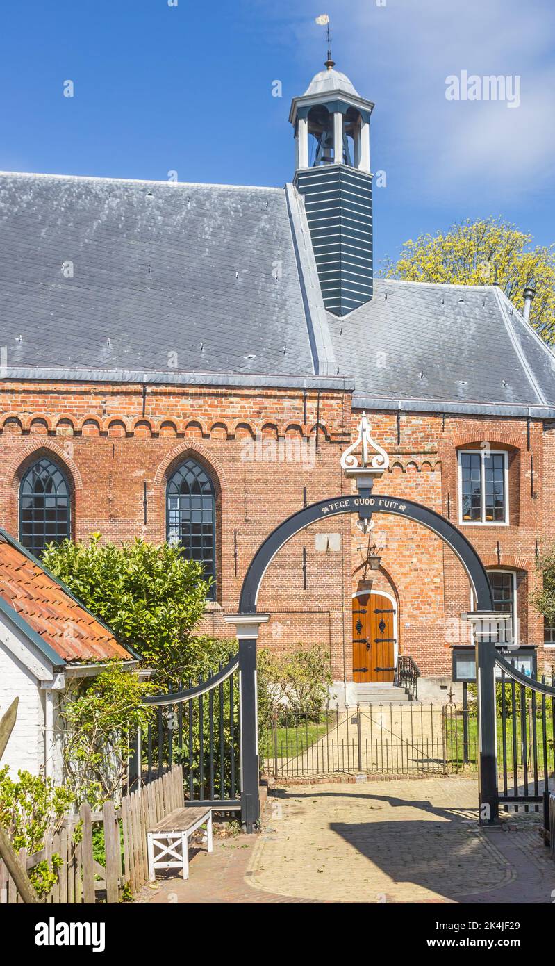 Entrance gate of the historic Sint Piter church in Grou, Netherlands Stock Photo